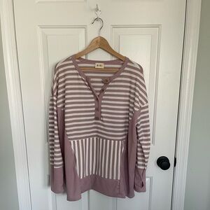 BiBi Mauve Striped Top